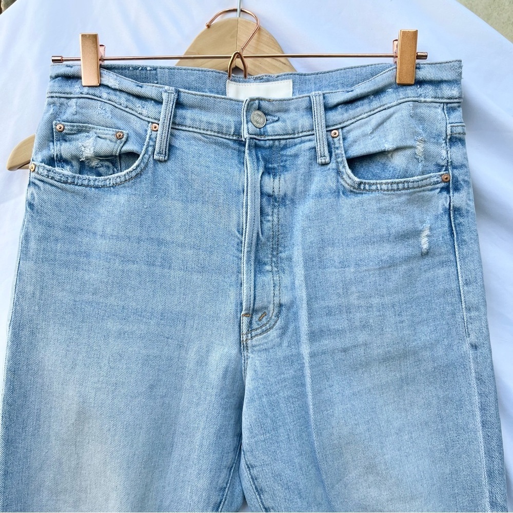 MOTHER | THE HUFFY SKIMP IN ROPE’S END RAW HEM DISTRESSED SIZE 30 JEAN DENIM - Picture 2 of 8